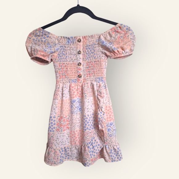 Off the shoulder peach dress size xs 4-5 little girls - Picture 1 of 3